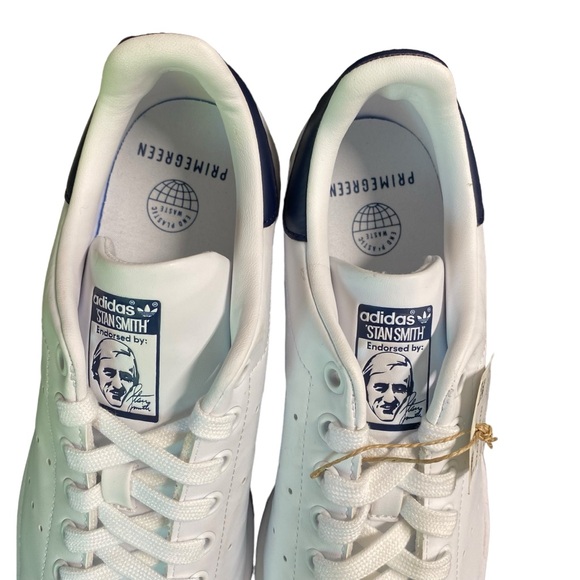 Adidas Stan Smith Shoes Mens Sneakers US Size 7 White Navy Blue FX5501 NEW - Picture 4 of 11
